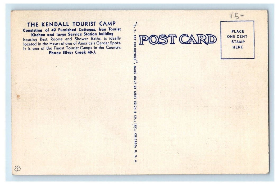 Kendall Tourist Camp Gas Station Kendall Diner Silver Creek New York NY Postcard