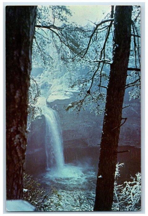 c1960's De Soto Falls Winter Scene Mentone Alabama AL Vintage Unposted Postcard