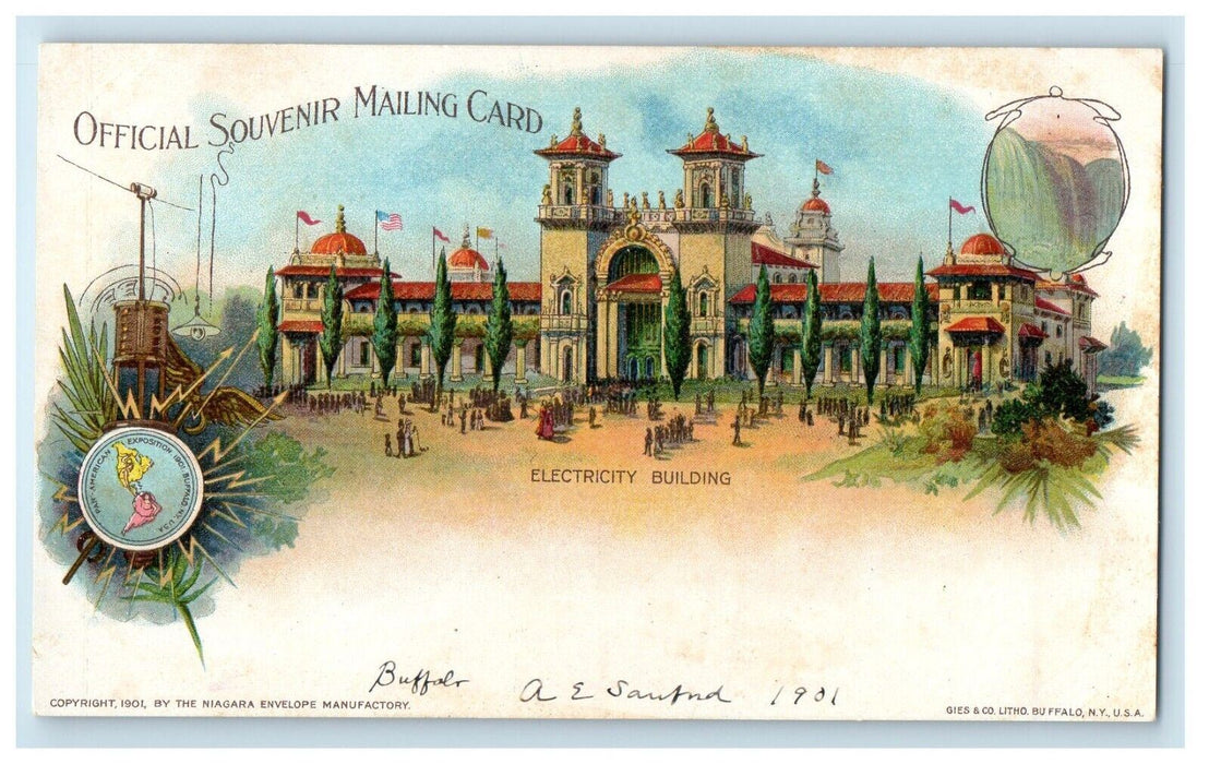 c1900's Electric Building Pan American Exposition Buffalo New York NY Postcard