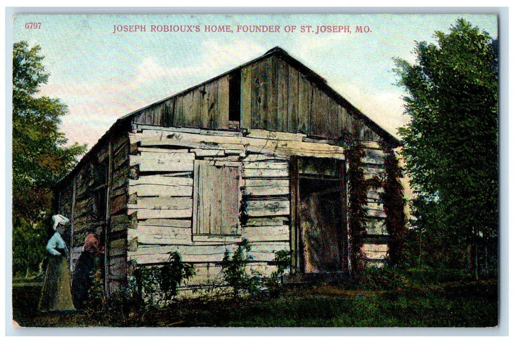 c1910's Joseph Robioux's Home, Founder of St Joseph Missouri MO Vintage Postcard