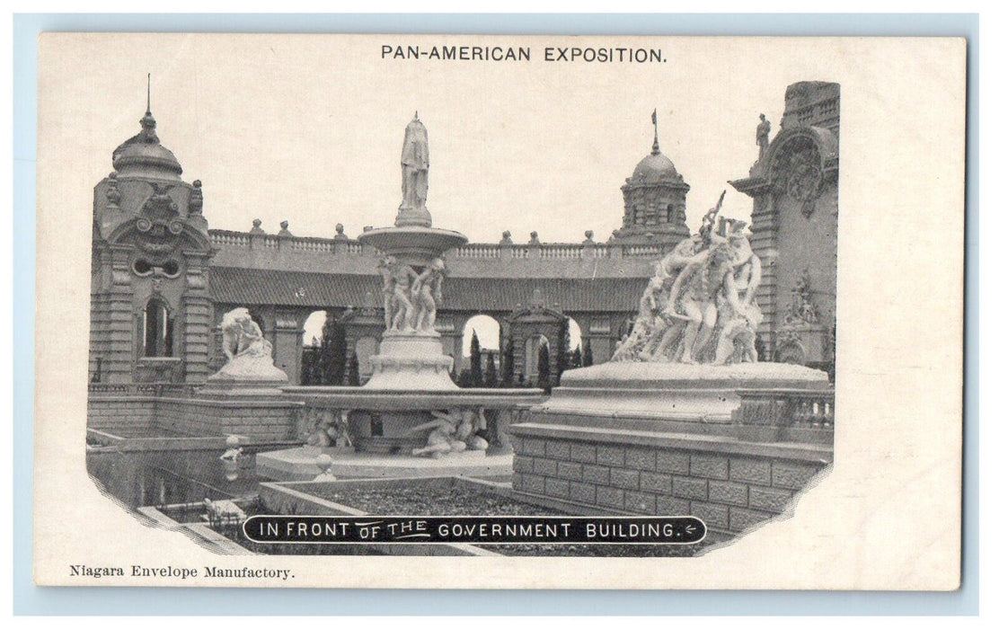 Pan American Exposition Infront Of Government Building Buffalo NY Postcard