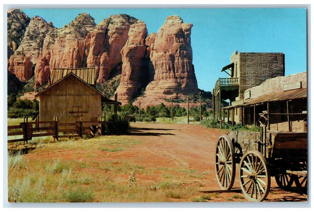 c1960's Old Movie Street Mountain Rocks Carriage Sedona, Arizona AZ Postcard