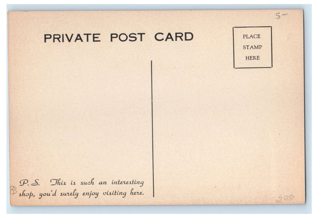 c1940's Snow, Main Street The Sweater Shop Ridgeway Ontario Canada Postcard