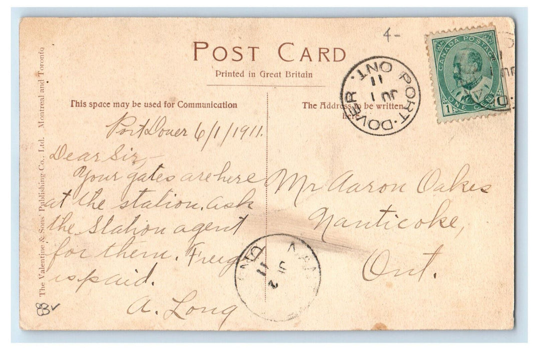 1911 Woollen Mills Bathing Beach Black Creek Port Dover Canada Postcard