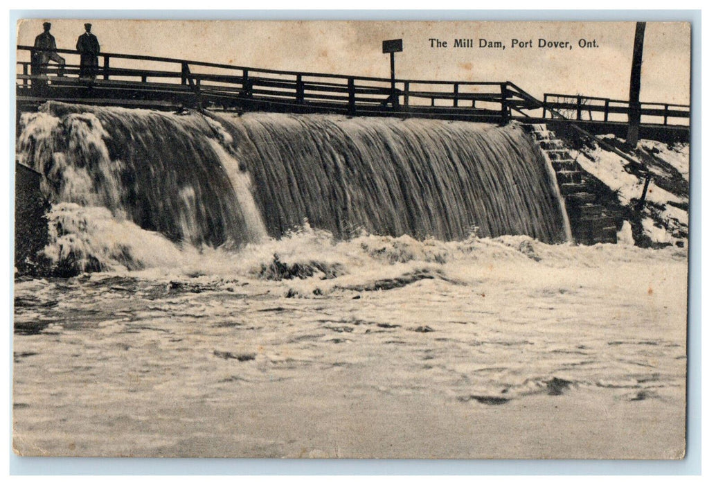 1913 Water Scene, The Mill Dam Port Dover Ontario Jarvis Ont. Canada Postcard
