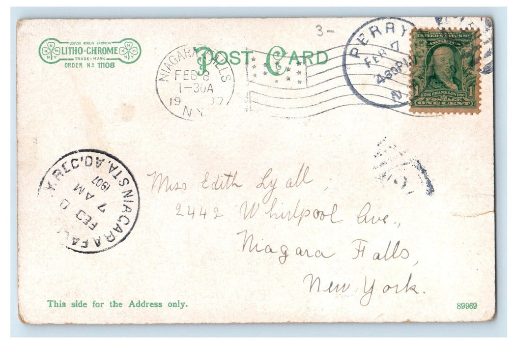 1907 Silver Lake NY, Fun At Silver Lake Boat Canoe Posted Antique Postcard