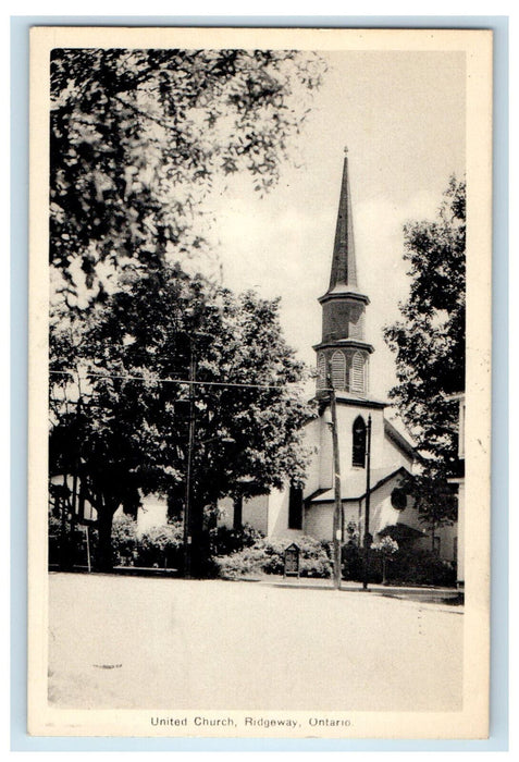 1945 United Church Ridgeway Ontario Canada Vintage Posted Postcard