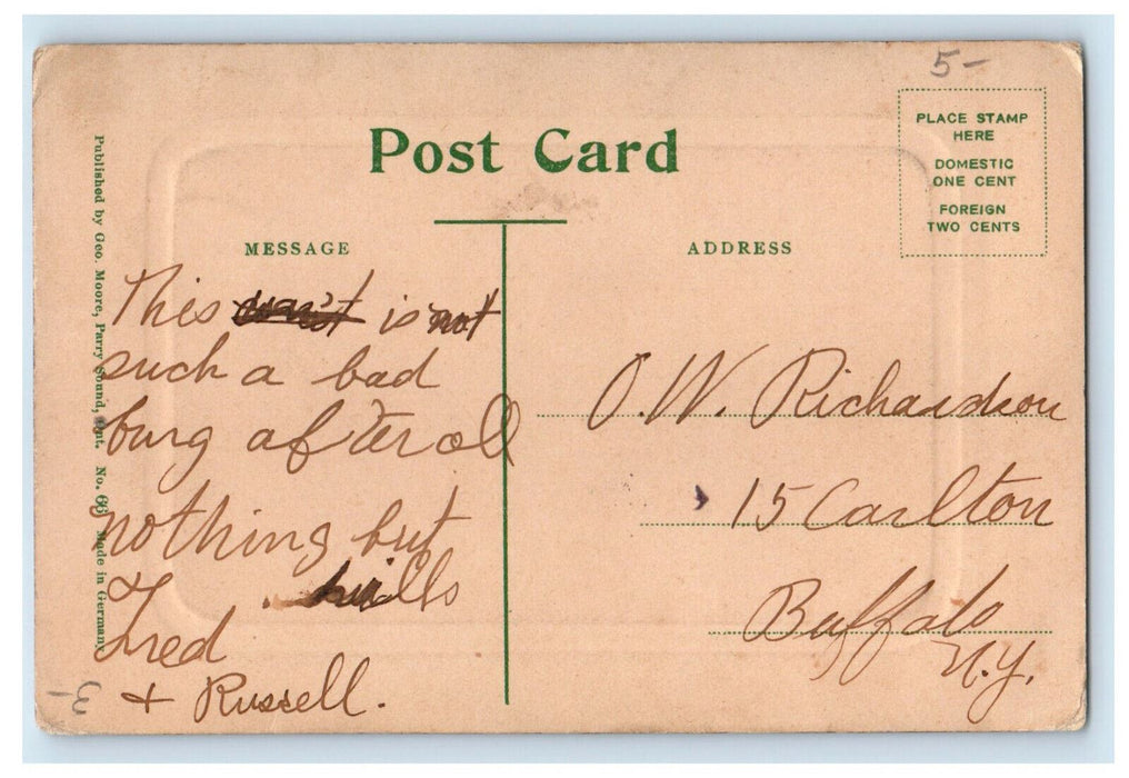 c1940's Rose Point Hotel, Parry Sound Ontario Canada Vintage Postcard