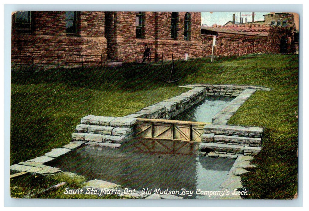 1913 Sault Ste. Marie Ontario Old Hudson Bay Company's Lock Canada Postcard