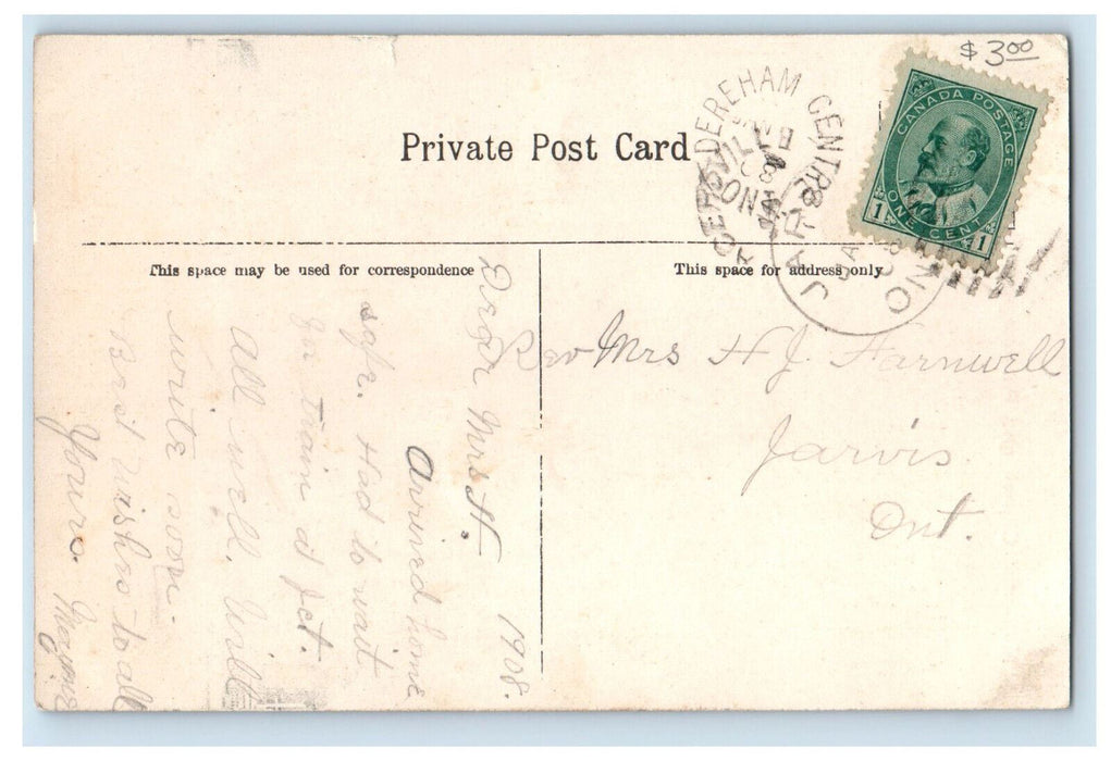 1908 Methodist Church and Parsonage Tillsonburg Ontario Canada Postcard