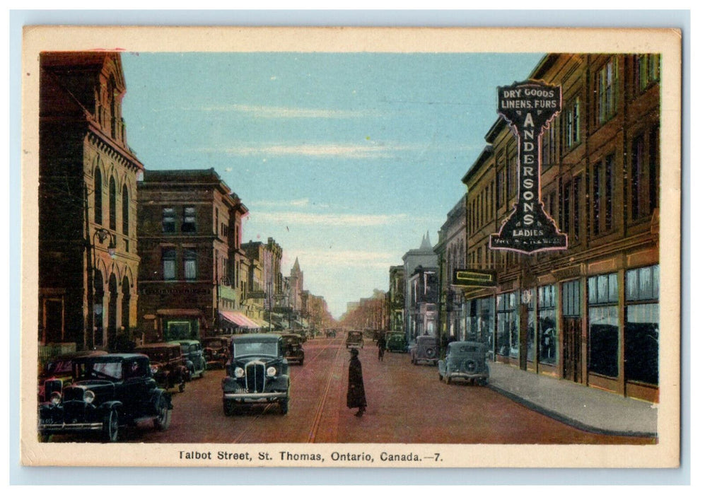 1944 Andersons Dry Goods, Talbot Street St. Thomas Ontario Canada Postcard