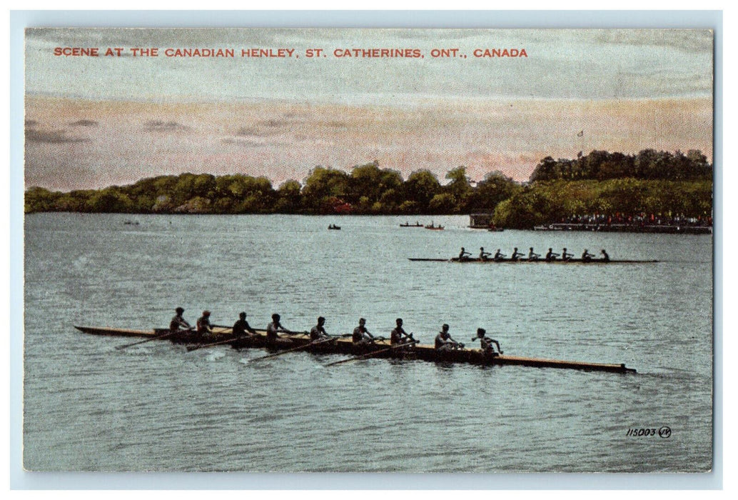 c1910's Boat Racing at Canadian Henley St. Catherines Ontario Canada Postcard