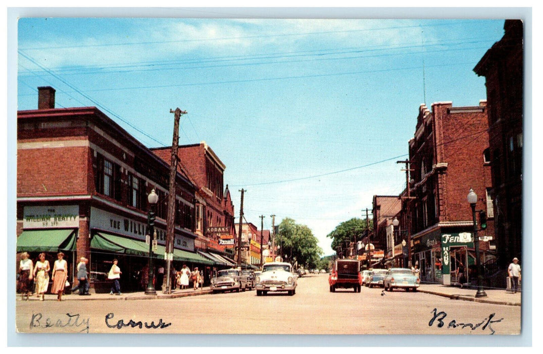 c1960's Main Business Section Parry Sound Ontario Canada Vintage Postcard