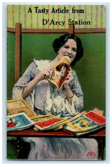1912 A Tasty Article From D'Arcy Station Fiske Ontario Canada Postcard