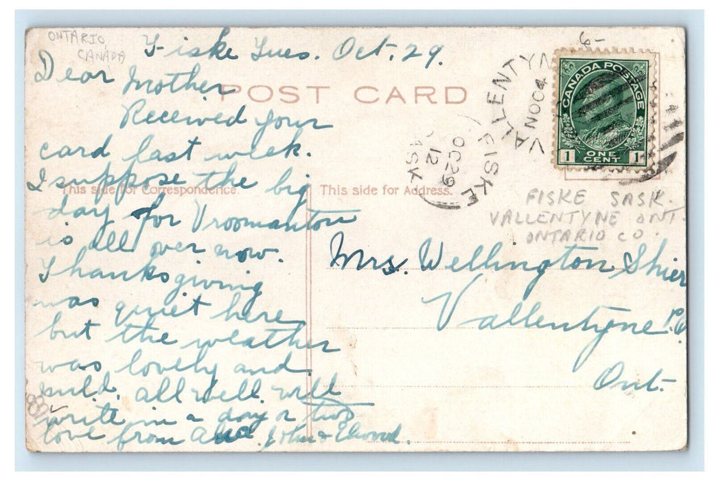 1912 A Tasty Article From D'Arcy Station Fiske Ontario Canada Postcard