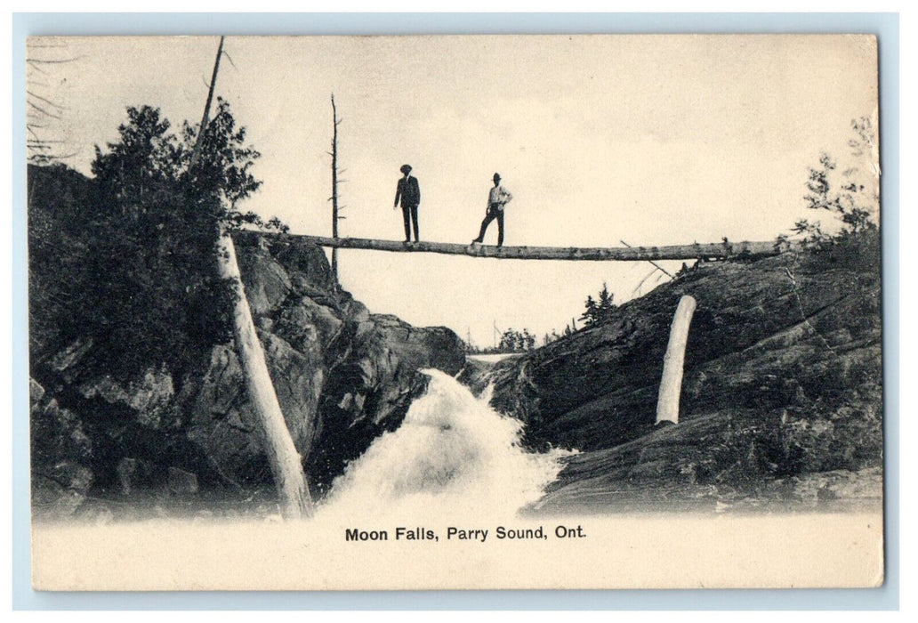 1909 Bridge View, Moon Falls Perry Sound Ontario Canada Antique Postcard