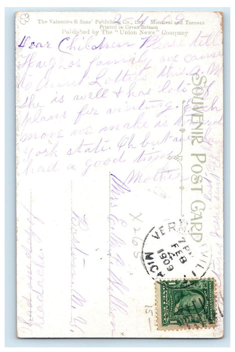 1909 Train Locomotives, M.C.R.R Yards St. Thomas Ontario Canada Postcard
