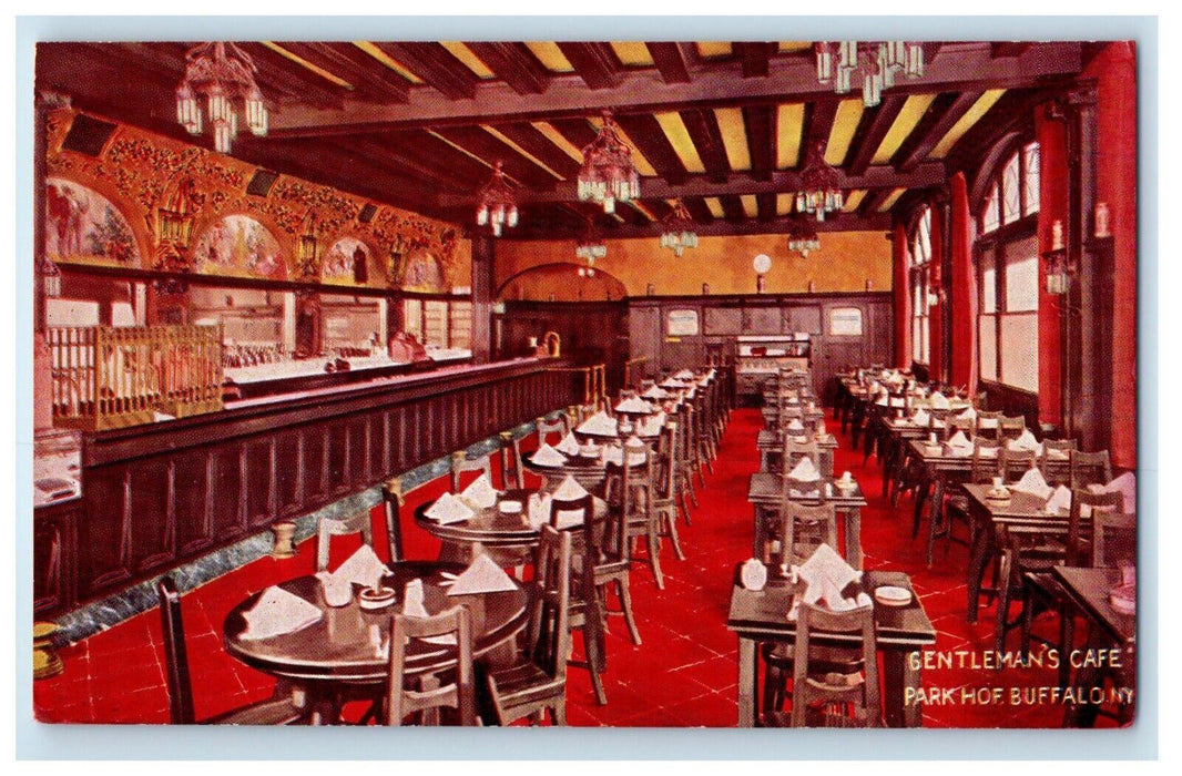 German Cafe And Restaurant Dining Room Park Hof Buffalo New York NY Postcard
