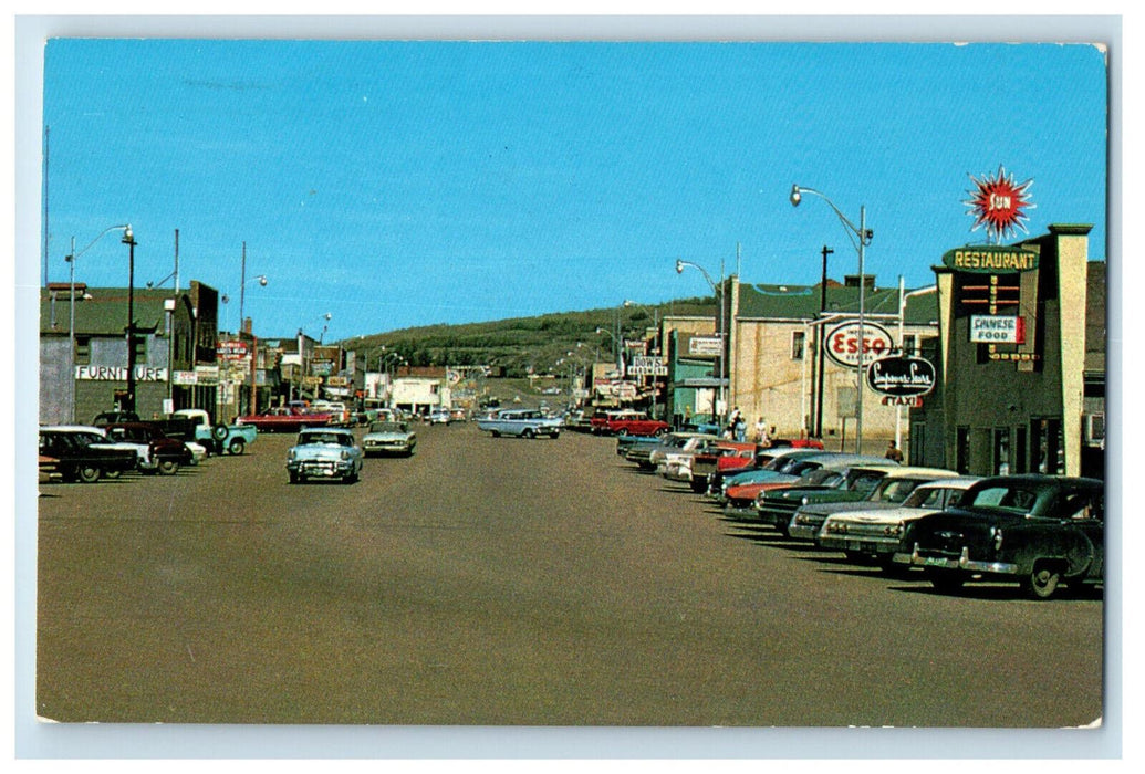 c1950's Restaurant, Furniture, Hardware at Peace River, Alberta Canada Postcard