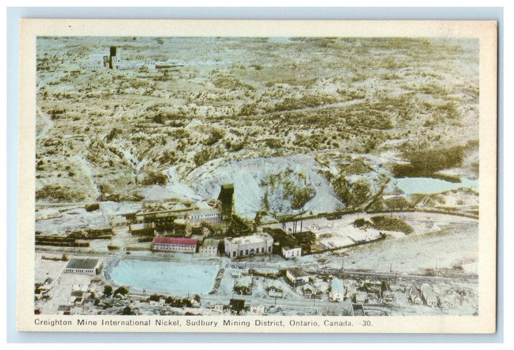c1940's Creighton Mine International Nickel Sudbury Mining Canada Postcard