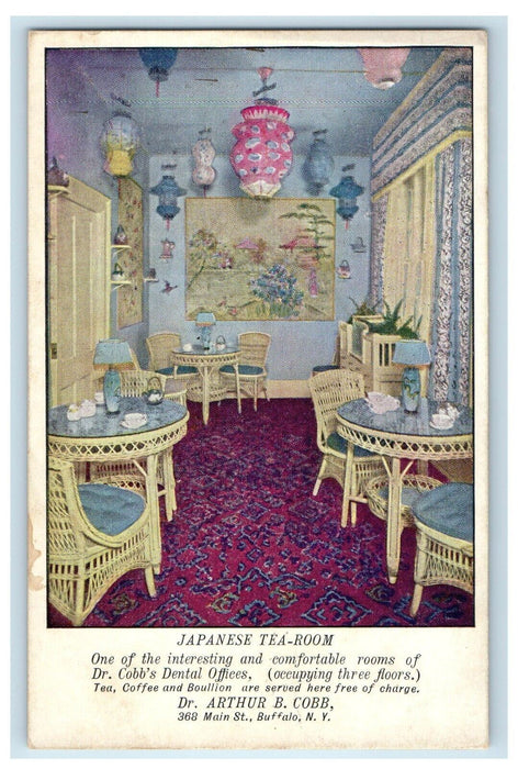 c1910's Dr. Cobb's Dental Offices Japanese Tea Room Buffalo New York NY Postcard