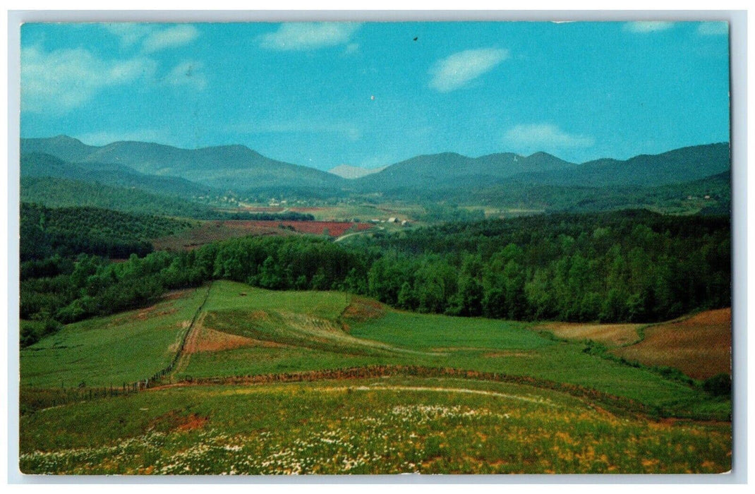 c1960s Bird's Eye View of Young Harris Valley 1968 Northeast Georgia GA Postcard