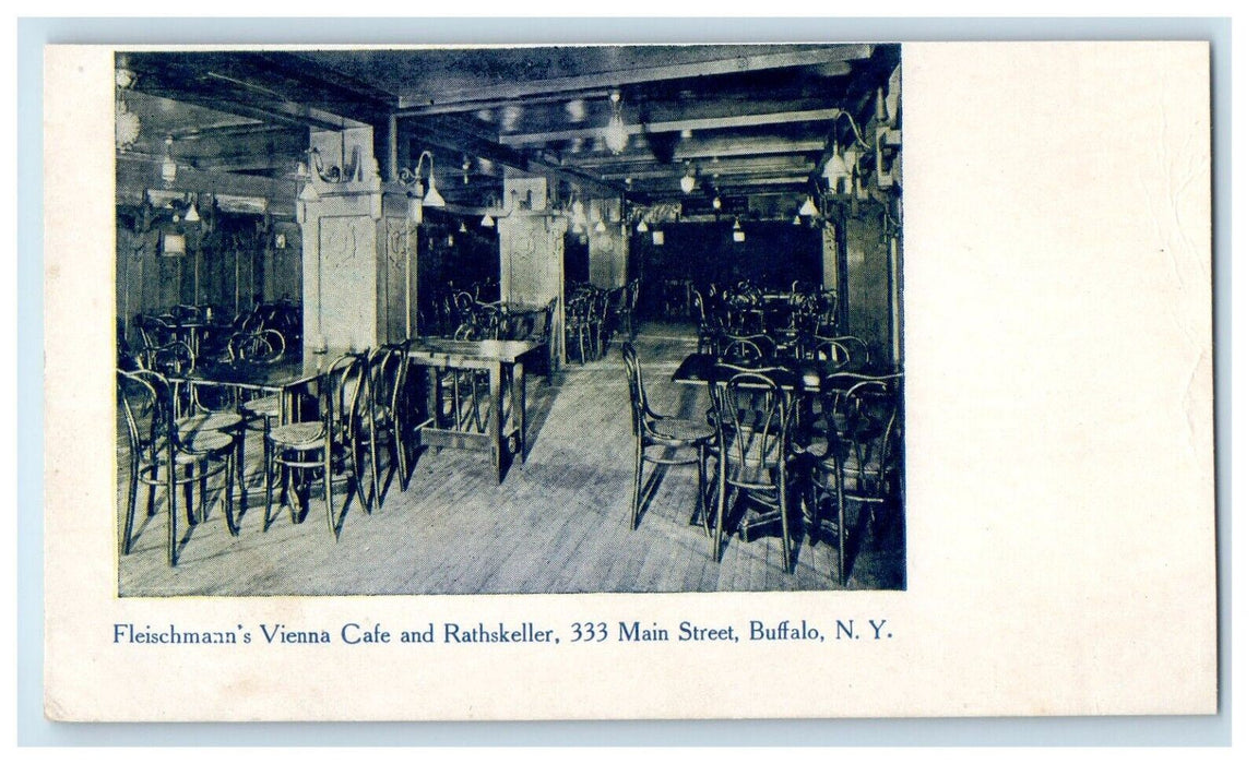 c1905 Fleischman's Vienna Cafe And Rathskeller Interior Buffalo NY Postcard
