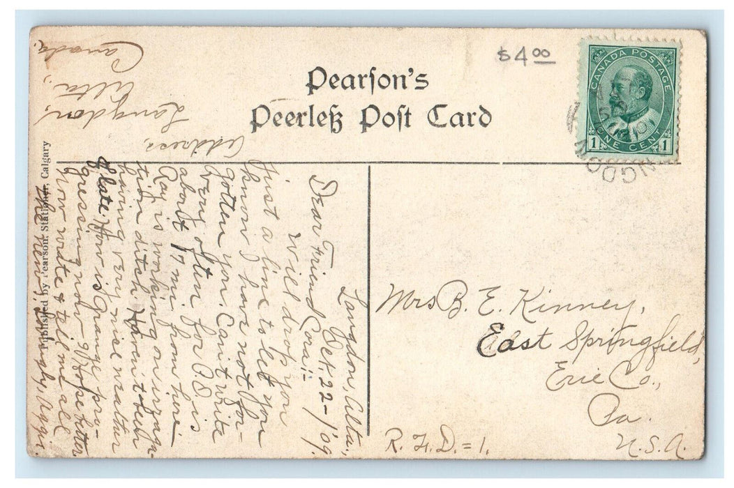 1909 South-Ward-School Calgary, Alberta Canada Antique Posted Postcard