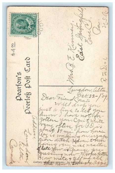 1909 South-Ward-School Calgary, Alberta Canada Antique Posted Postcard