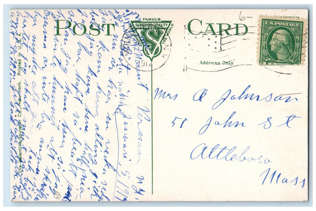 1917 Horse Carriages, Big Houses, Rich Avenue Mount Vernon New York NY Postcard