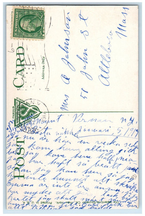1917 Horse Carriages, Big Houses, Rich Avenue Mount Vernon New York NY Postcard