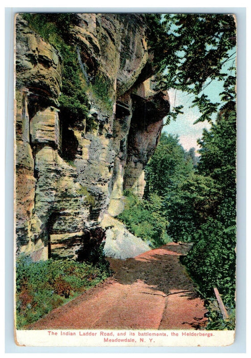 The Indian Ladder Road And Battlements Helderbergs Meadowdale NY Postcard