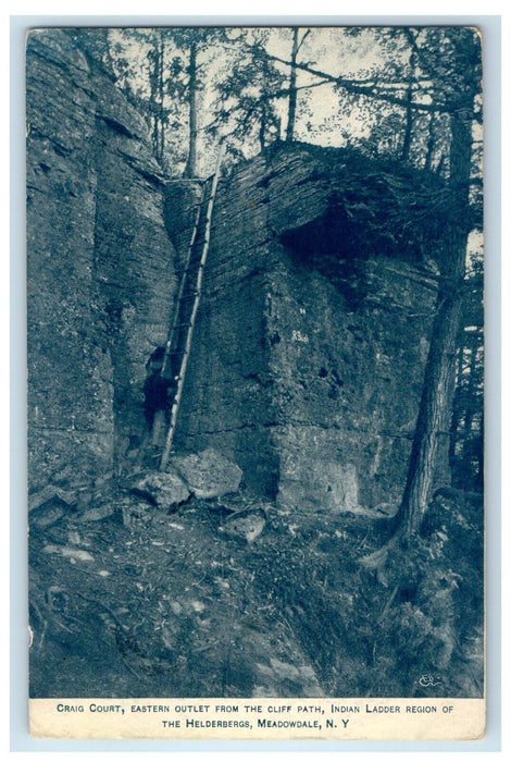 1907 Craig Court Cliff Path Indian Ladder Helderbergs Meadowdale NY Postcard