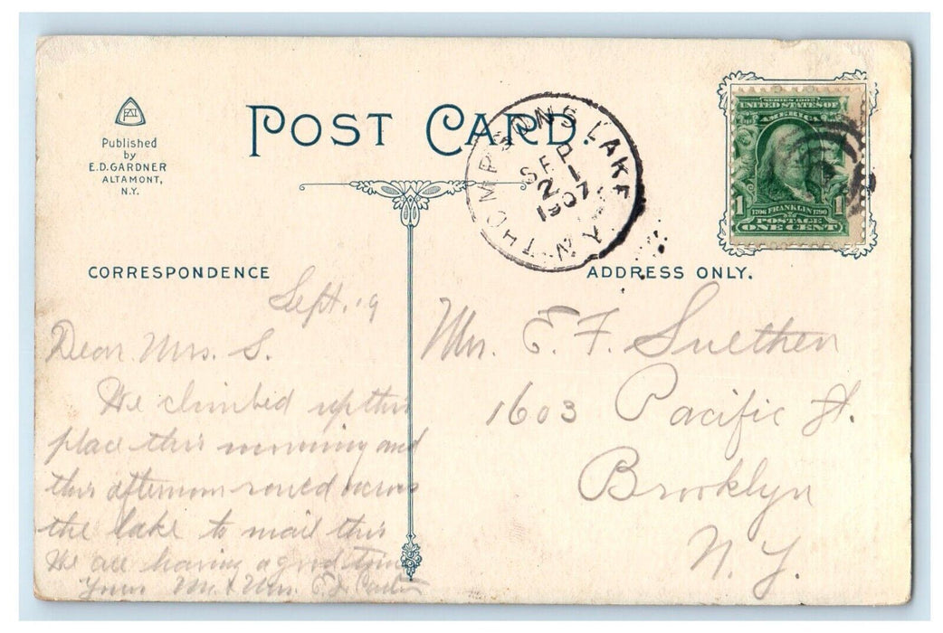 1907 Craig Court Cliff Path Indian Ladder Helderbergs Meadowdale NY Postcard