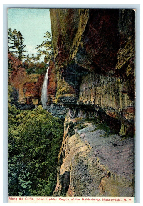 c1910's Along The Cliffs Indian Ladder Region Helderbergs Meadowdale NY Postcard