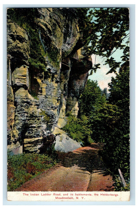 1910 The Indian Ladder Road Battlements Helderbergs Meadowdale NY Postcard