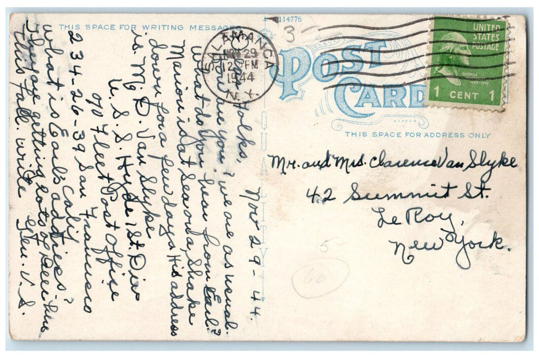 1944 Horse Carriage, Erie Railroad Station Salamanca New York NY Postcard
