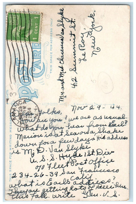 1944 Horse Carriage, Erie Railroad Station Salamanca New York NY Postcard