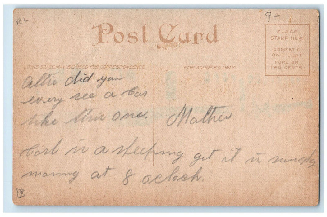 c1910 Erie Railroad Motor Car Between Bradford and Salamanca NY Postcard