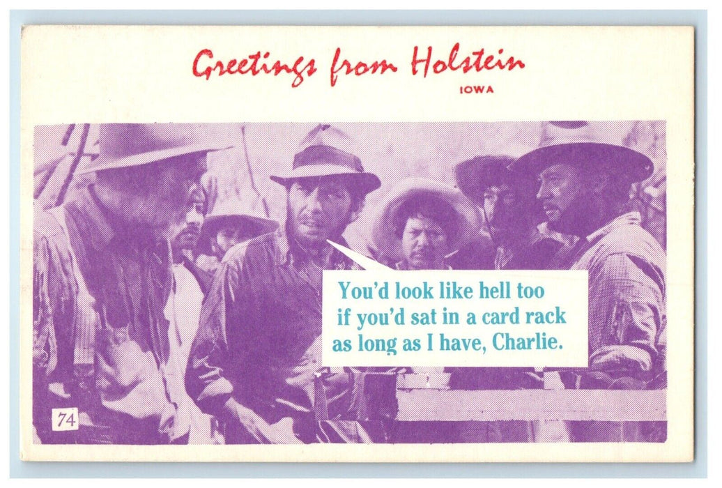 c1930's Greetings From Holstein Iowa IA, Series Unposted Vintage Postcard