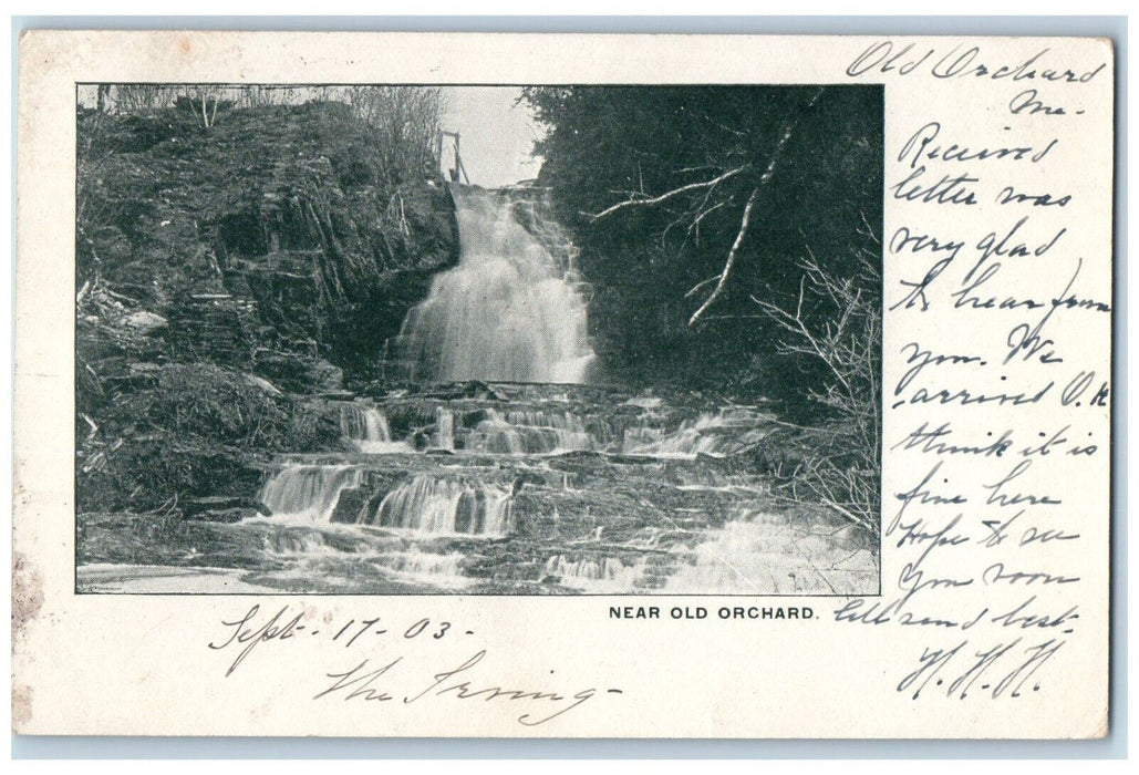 1903 Water falls Near Old Orchard Maine ME Antique Posted Postcard