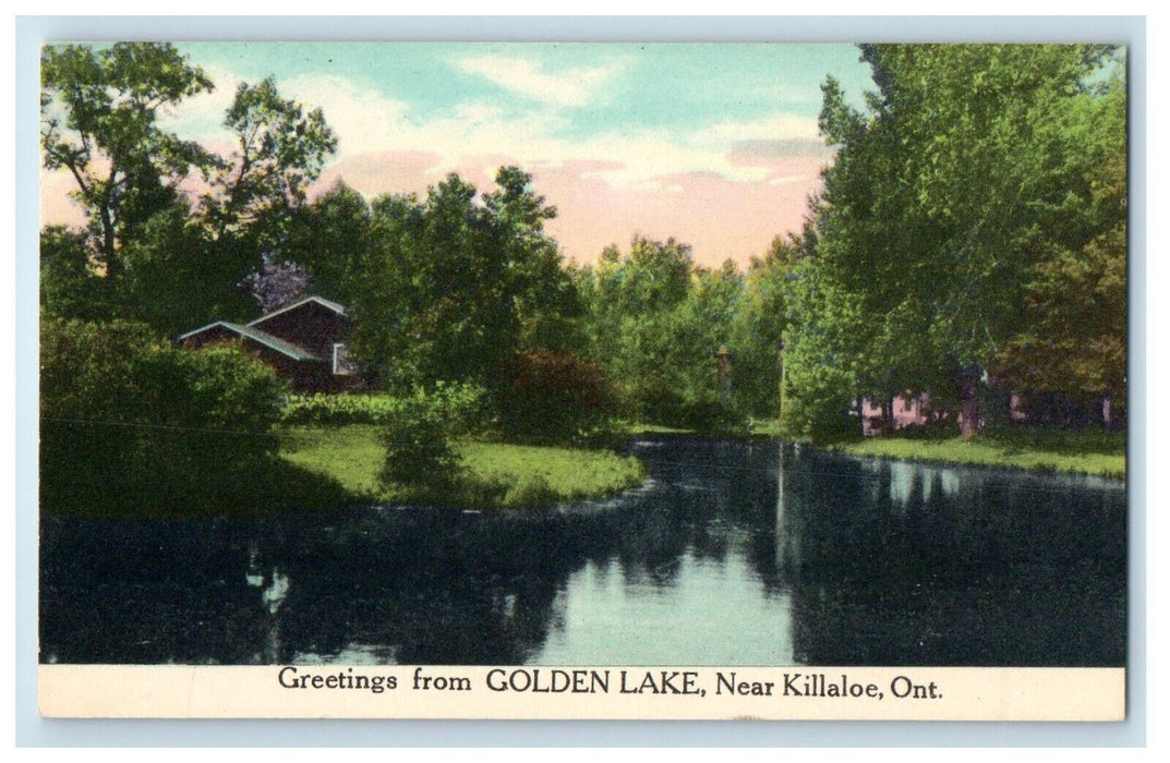 c1910's Greetings From Golden Lake Near Killaloe Ontario Canada Postcard