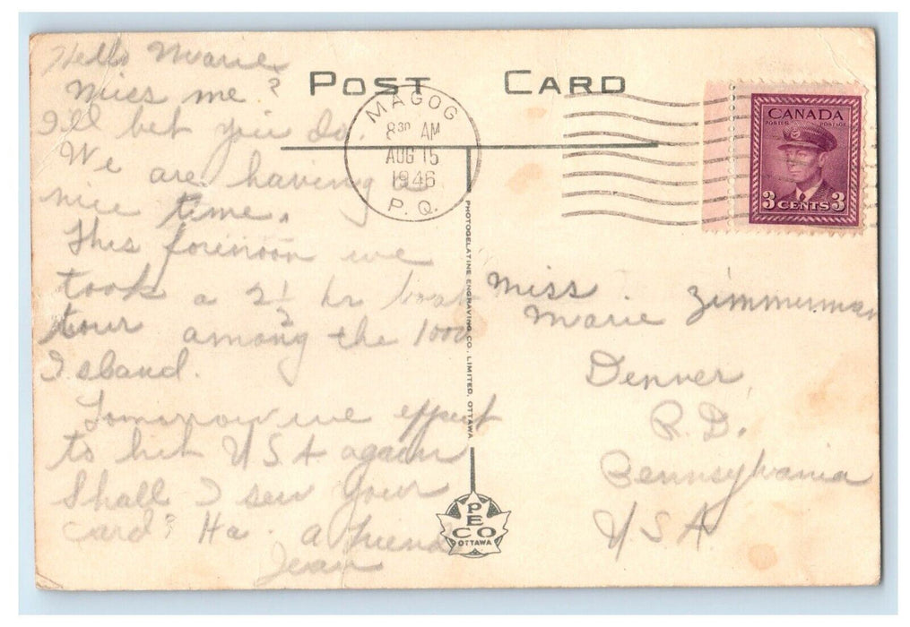 1946 St. Peter's Anglican Church Cobourg Ontario Canada Posted Vintage Postcard