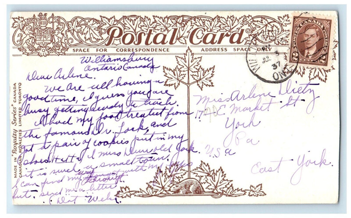 Poplar Walk Niagara Falls Peninsula Ontario Canada Posted Vintage Postcard