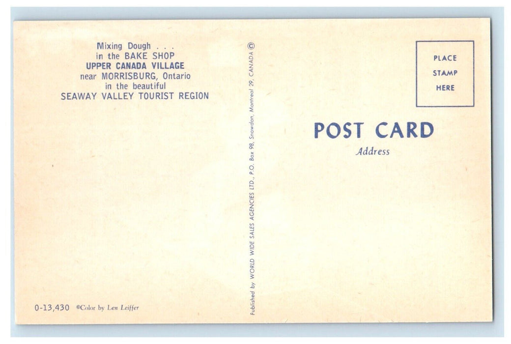 Mixing Dough Bake Shop Upper Canada Village Morrisburg Ontario Canada Postcard