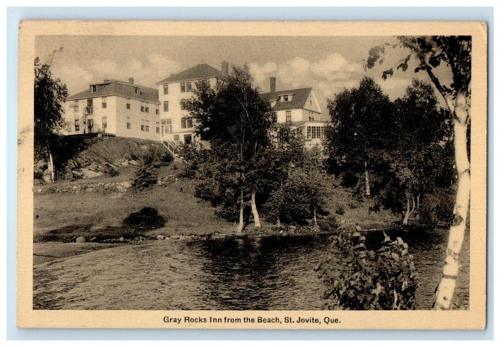 c1910's Gray Rocks Inn From The Beach St. Jovie Quebec Canada Antique Postcard