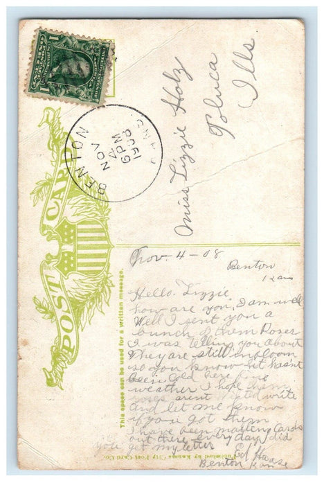 1908 Missouri Pacific Depot Horse And Wagon Wichita Kansas KS Antique Postcard