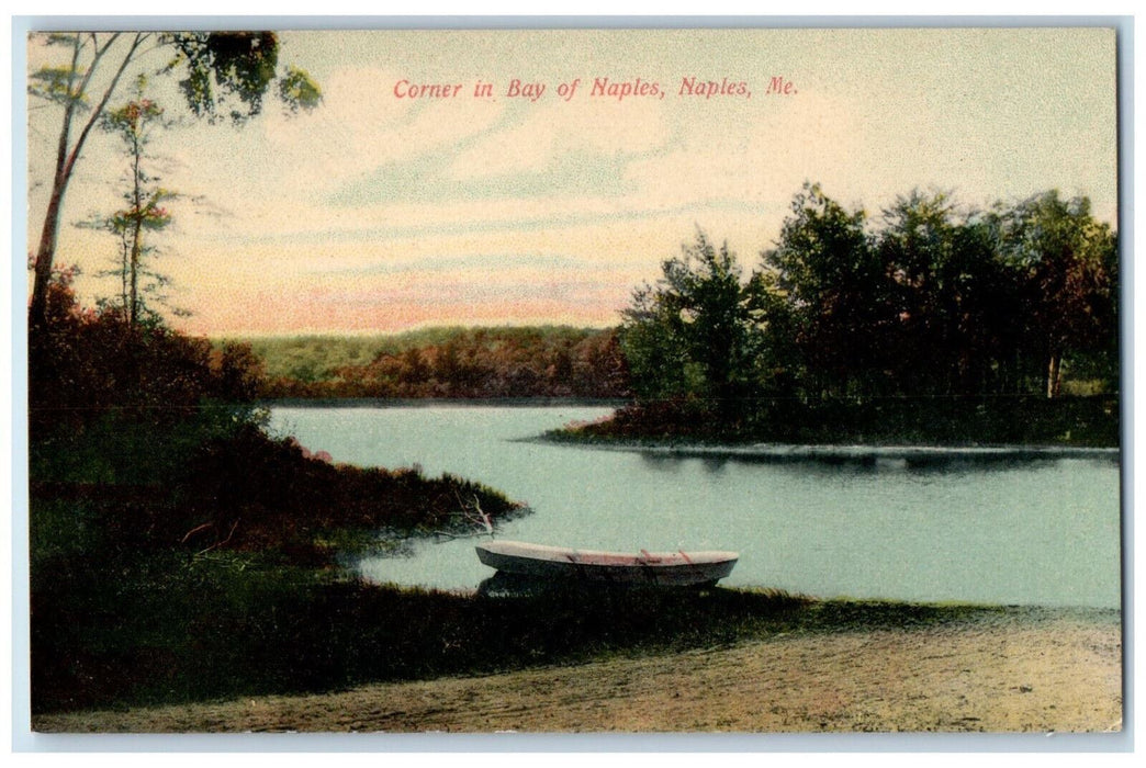 c1910 Corner in Bay of Naples, Boat Scene, Naples Maine ME Antique Postcard