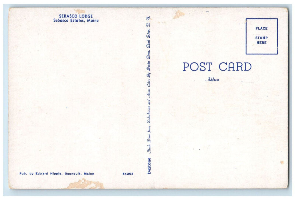 c1950's Sebasco Lodge Sebasco Estates Maine ME Vintage Unposted Postcard
