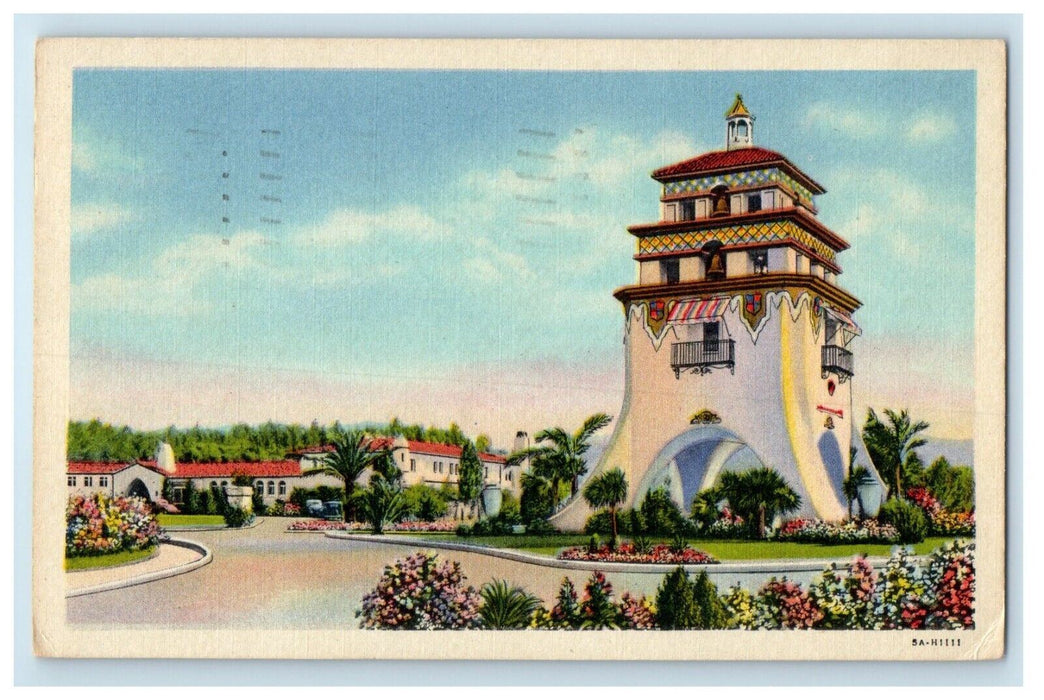 1955 Tijuana Mexico, Country Club Campanille And Campanille Tower Postcard